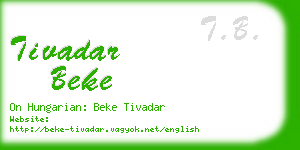 tivadar beke business card